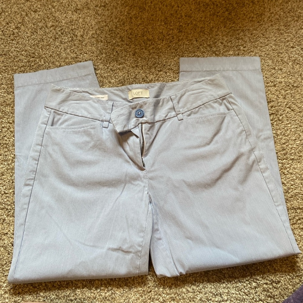 Seersucker crop pants